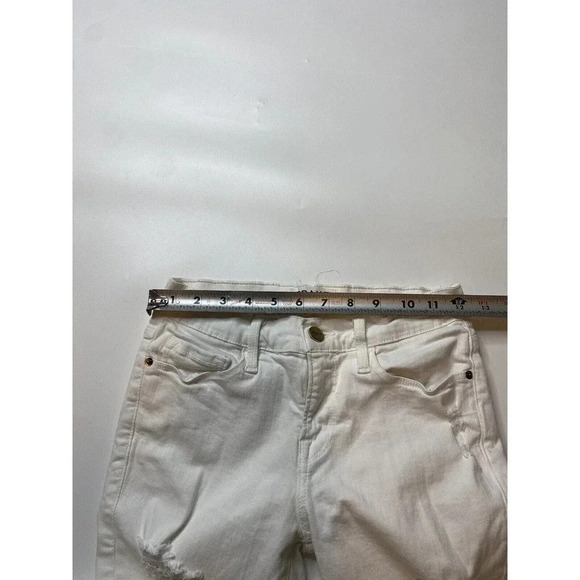 FRAME SZ 26 Jeans Le Skinny de Jeanne Distressed Mid-Rise Stretch 5-Pocket White - Picture 6 of 8